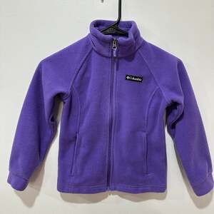 Columbia Girls' Benton Springs Purple Front Zip-up Fleece Jacket Size 6/6X